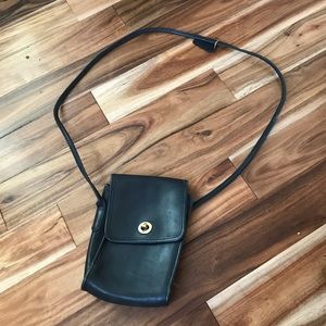 Black leather coach bag